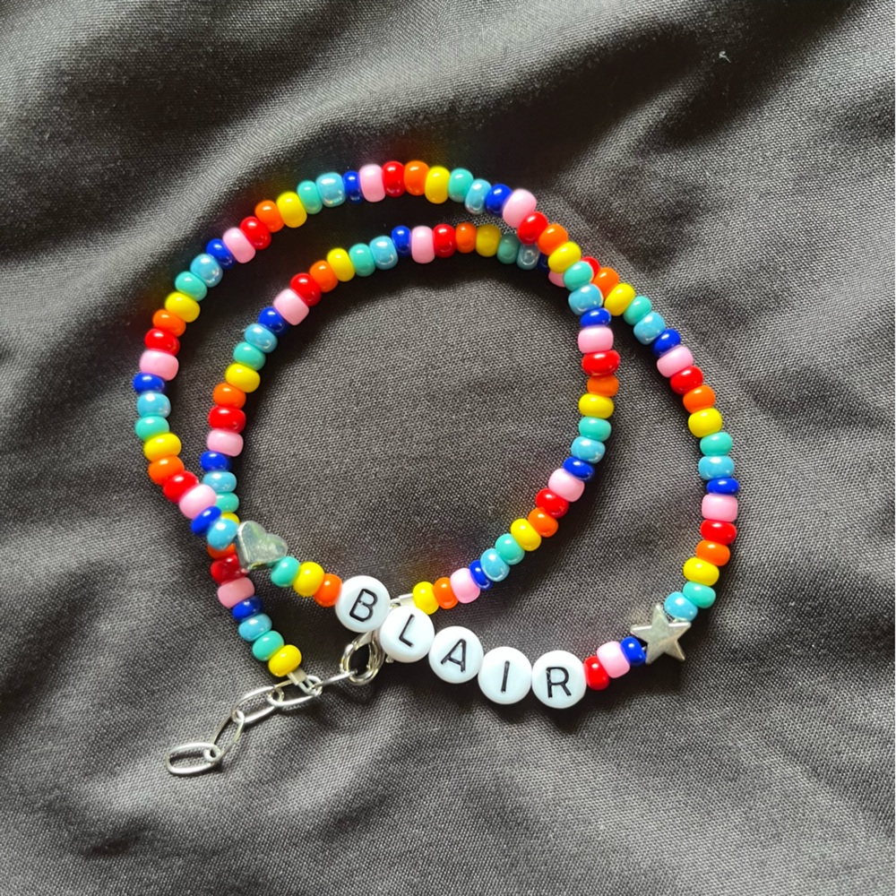 🆕Rainbow Beaded Name Necklace/Bracelet -BLAIR